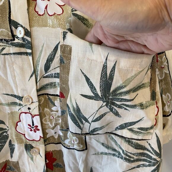VTG Tapestry Floral Print Button Up Short Sleeve Shirt Women’s Size XL Hawaiian - Picture 5 of 6